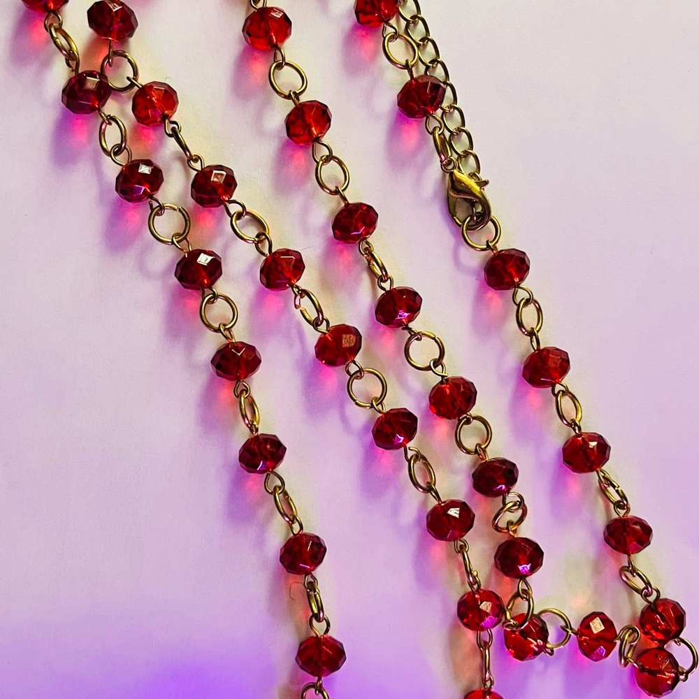 40. Red Beaded Necklace